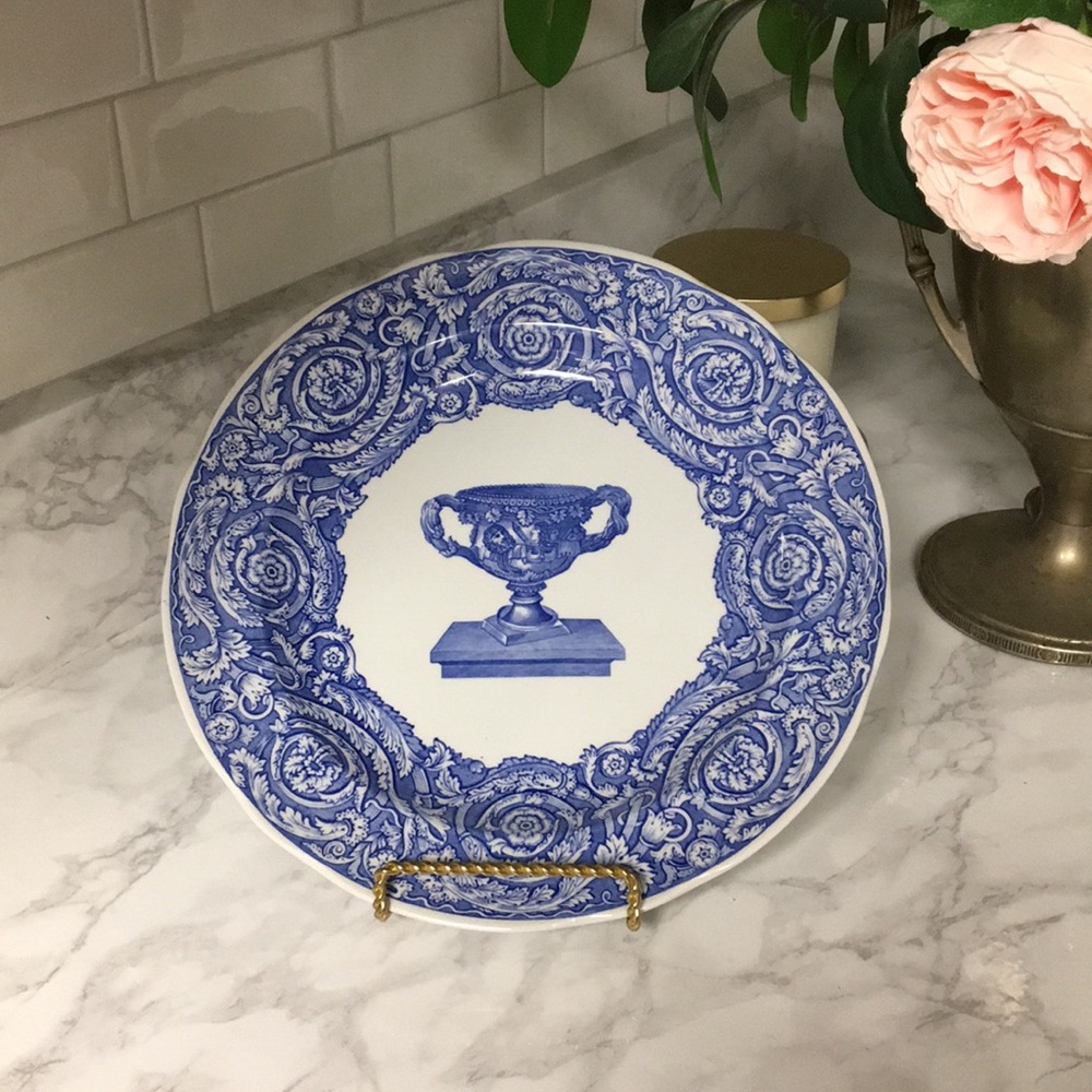 Spode Blue and White Porcelain Hanging Plate